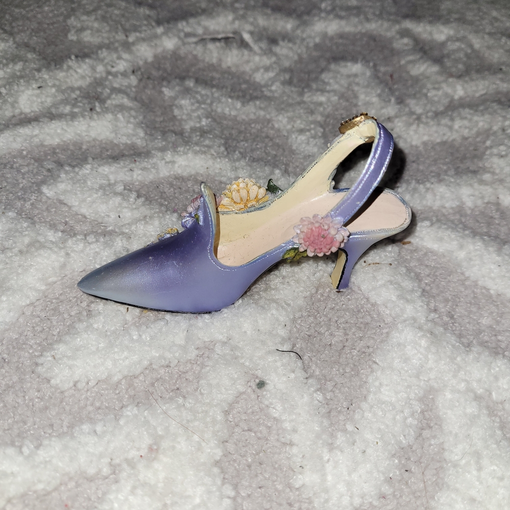 Floral Embellished Purple Mini Heel Just The Right Shoe 2000s - Picture 4 of 6